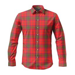 ScotsTee Shop Scottish Ross Modern Clan Tartan Long Sleeve Shirt, Cotton Tartan Plaid Shirt