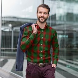 ScotsTee Shop Scottish Middleton Clan Tartan Long Sleeve Shirt, Cotton Tartan Plaid Shirt