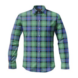 ScotsTee Shop Scottish Sutherland Ancient Clan Tartan Long Sleeve Shirt, Cotton Tartan Plaid Shirt