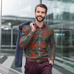 ScotsTee Shop Scottish Matheson Ancient Clan Tartan Long Sleeve Shirt, Cotton Tartan Plaid Shirt