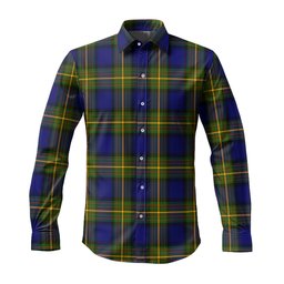 ScotsTee Shop Scottish Muir Clan Tartan Long Sleeve Shirt, Cotton Tartan Plaid Shirt