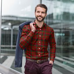 ScotsTee Shop Scottish MacColl Clan Tartan Long Sleeve Shirt, Cotton Tartan Plaid Shirt
