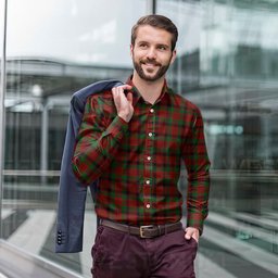 ScotsTee Shop Scottish MacNicol Clan Tartan Long Sleeve Shirt, Cotton Tartan Plaid Shirt