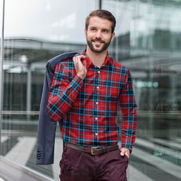 ScotsTee Shop Scottish MacTavish Modern Clan Tartan Long Sleeve Shirt, Cotton Tartan Plaid Shirt