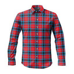 ScotsTee Shop Scottish MacTavish Modern Clan Tartan Long Sleeve Shirt, Cotton Tartan Plaid Shirt