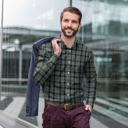 ScotsTee Shop Scottish Ogilvie (Ogilvy) Hunting Clan Tartan Long Sleeve Shirt, Cotton Tartan Plaid Shirt