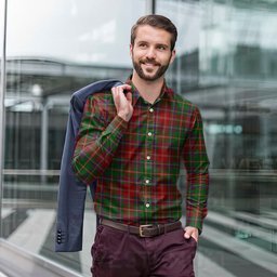 ScotsTee Shop Scottish Somerville Clan Tartan Long Sleeve Shirt, Cotton Tartan Plaid Shirt