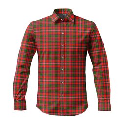 ScotsTee Shop Scottish MacKinnon Modern Clan Tartan Long Sleeve Shirt, Cotton Tartan Plaid Shirt