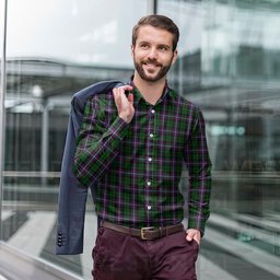 ScotsTee Shop Scottish Russell Clan Tartan Long Sleeve Shirt, Cotton Tartan Plaid Shirt