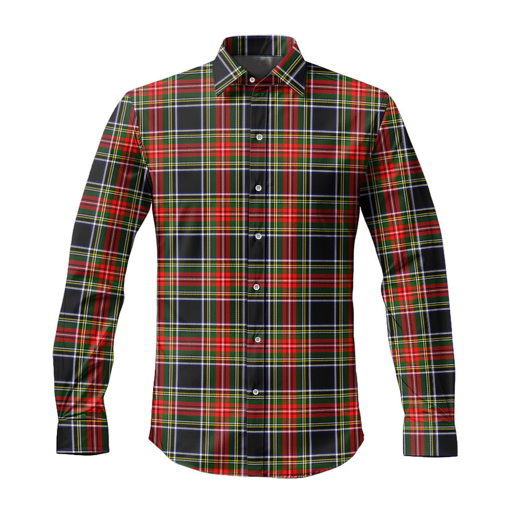 ScotsTee Shop Scottish Stewart Black Clan Tartan Long Sleeve Shirt, Cotton Tartan Plaid Shirt