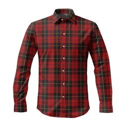 ScotsTee Shop Scottish Wallace Clan Tartan Long Sleeve Shirt, Cotton Tartan Plaid Shirt