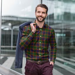 ScotsTee Shop Scottish Stevenson Old Clan Tartan Long Sleeve Shirt, Cotton Tartan Plaid Shirt