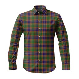 ScotsTee Shop Scottish Stevenson Old Clan Tartan Long Sleeve Shirt, Cotton Tartan Plaid Shirt