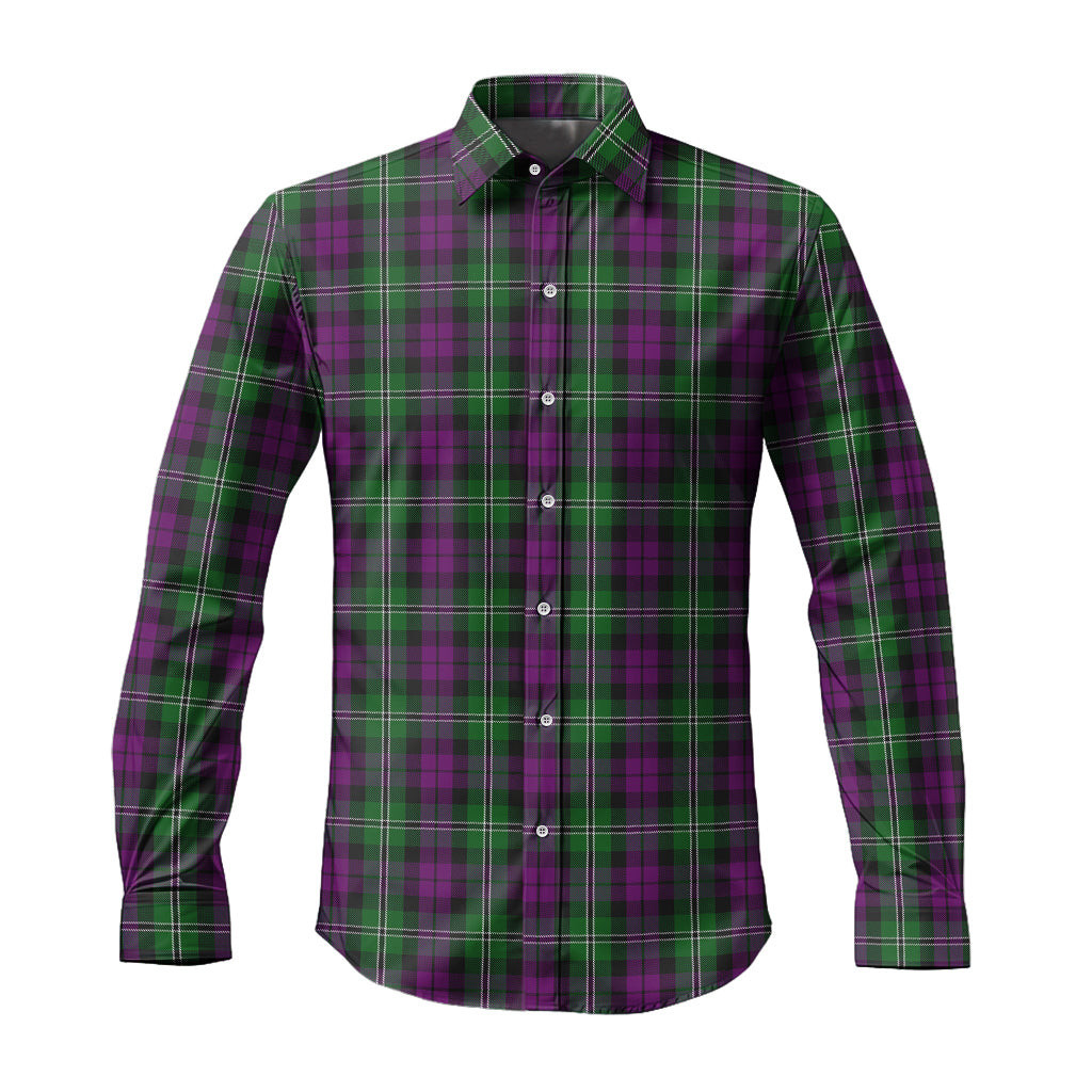 ScotsTee Shop Scottish Wilson Clan Tartan Long Sleeve Shirt, Cotton Tartan Plaid Shirt