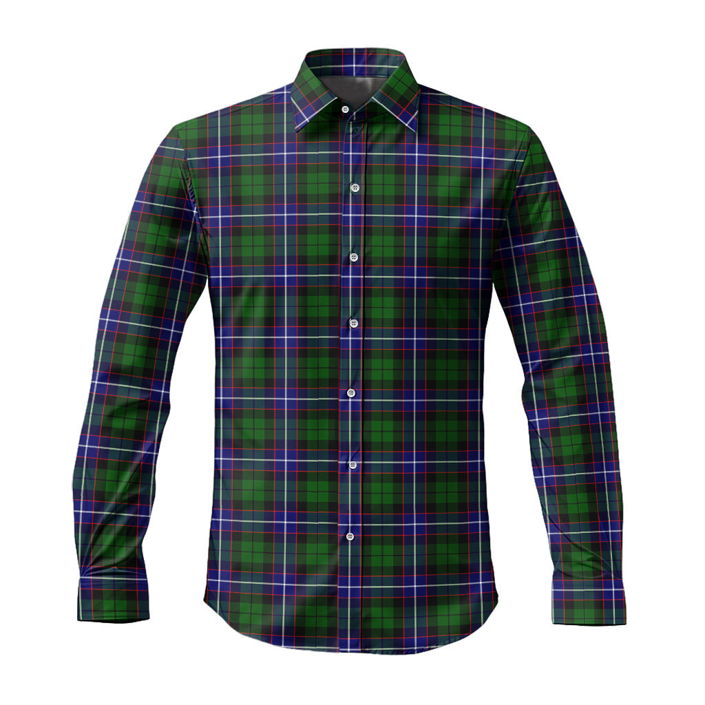 ScotsTee Shop Scottish Russell Modern Clan Tartan Long Sleeve Shirt, Cotton Tartan Plaid Shirt