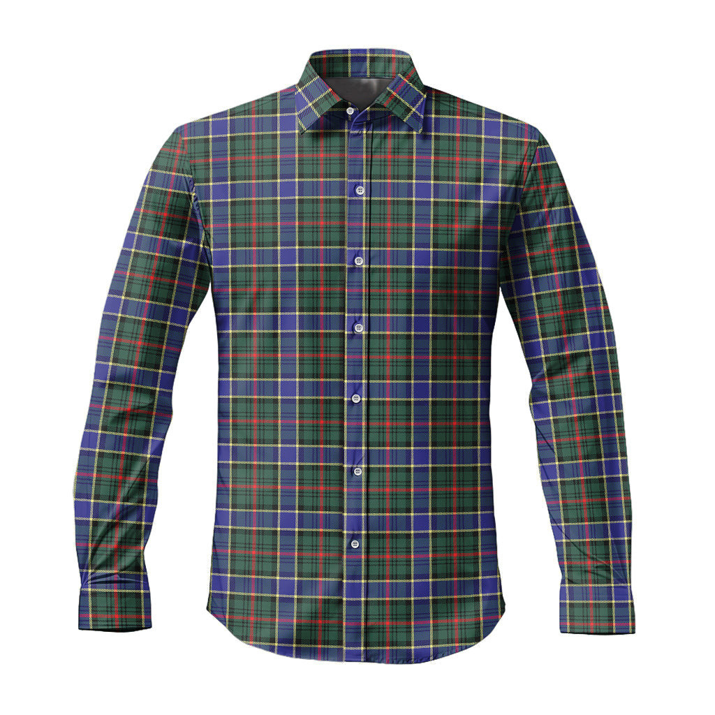 ScotsTee Shop Scottish Ogilvie (Ogilvy) Hunting Modern Clan Tartan Long Sleeve Shirt, Cotton Tartan Plaid Shirt