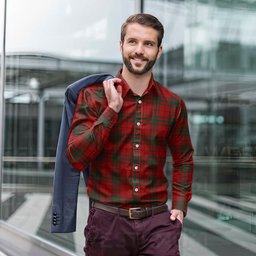 ScotsTee Shop Scottish MacNab Clan Tartan Long Sleeve Shirt, Cotton Tartan Plaid Shirt