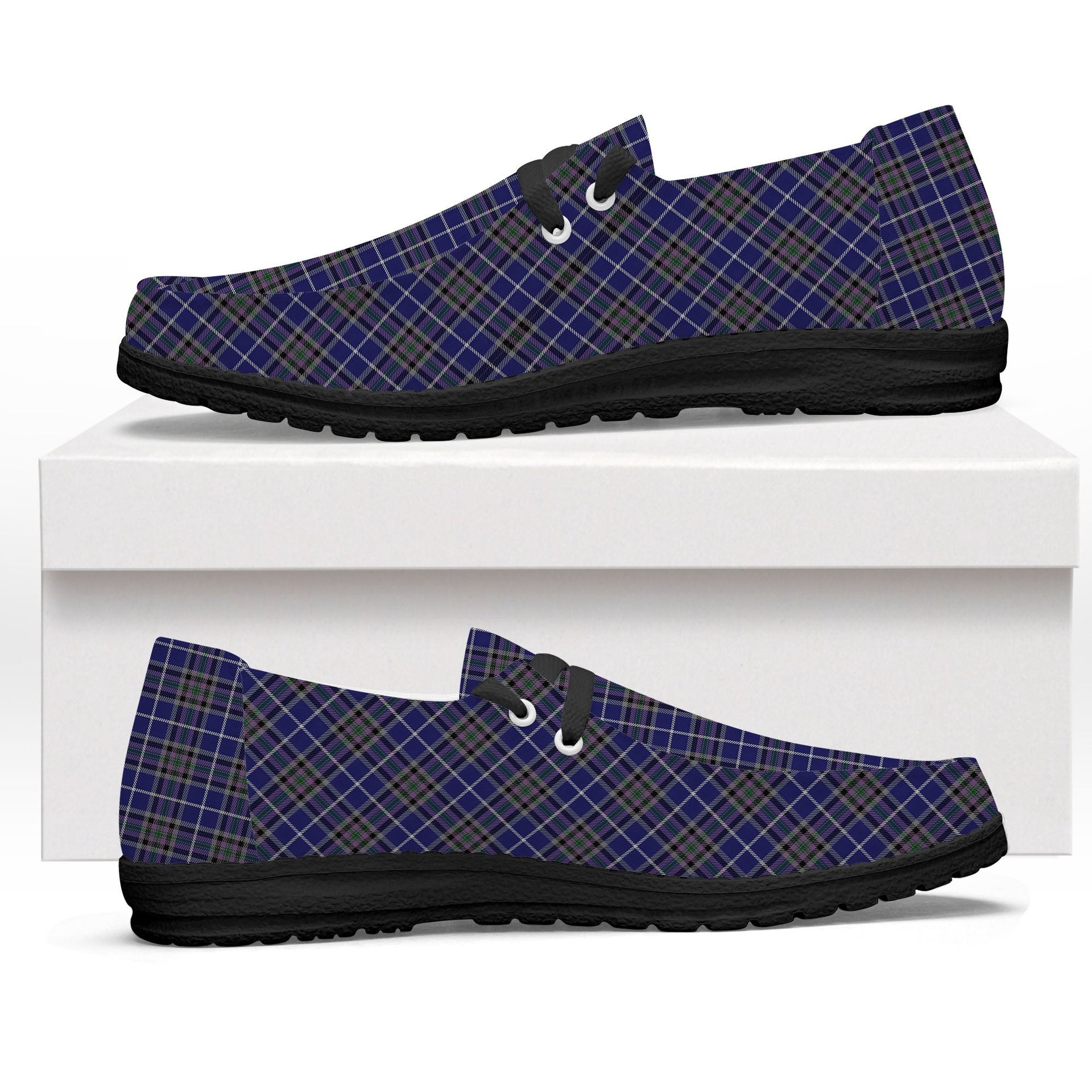 ScotsTee Shop Scottish Alexander of Menstry Tartan Plaid Canvas Loafer Shoes