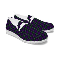 ScotsTee Shop Scottish Baillie Highland Society Tartan Plaid Canvas Loafer Shoes