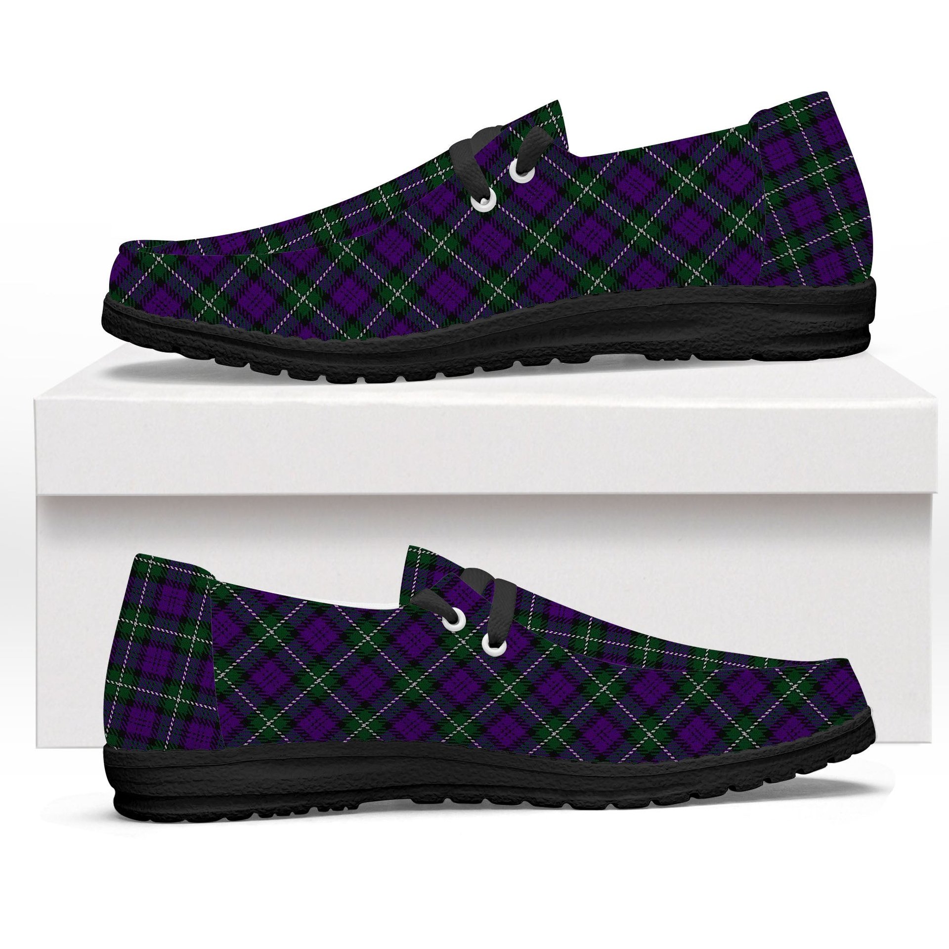 ScotsTee Shop Scottish Baillie Highland Society Tartan Plaid Canvas Loafer Shoes