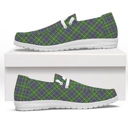 ScotsTee Shop Scottish Ayrshire District Tartan Plaid Canvas Loafer Shoes