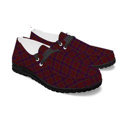 ScotsTee Shop Scottish Anderson of Kinnedear Red Tartan Plaid Canvas Loafer Shoes