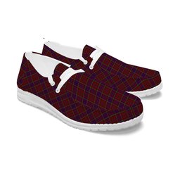 ScotsTee Shop Scottish Anderson of Kinnedear Red Tartan Plaid Canvas Loafer Shoes