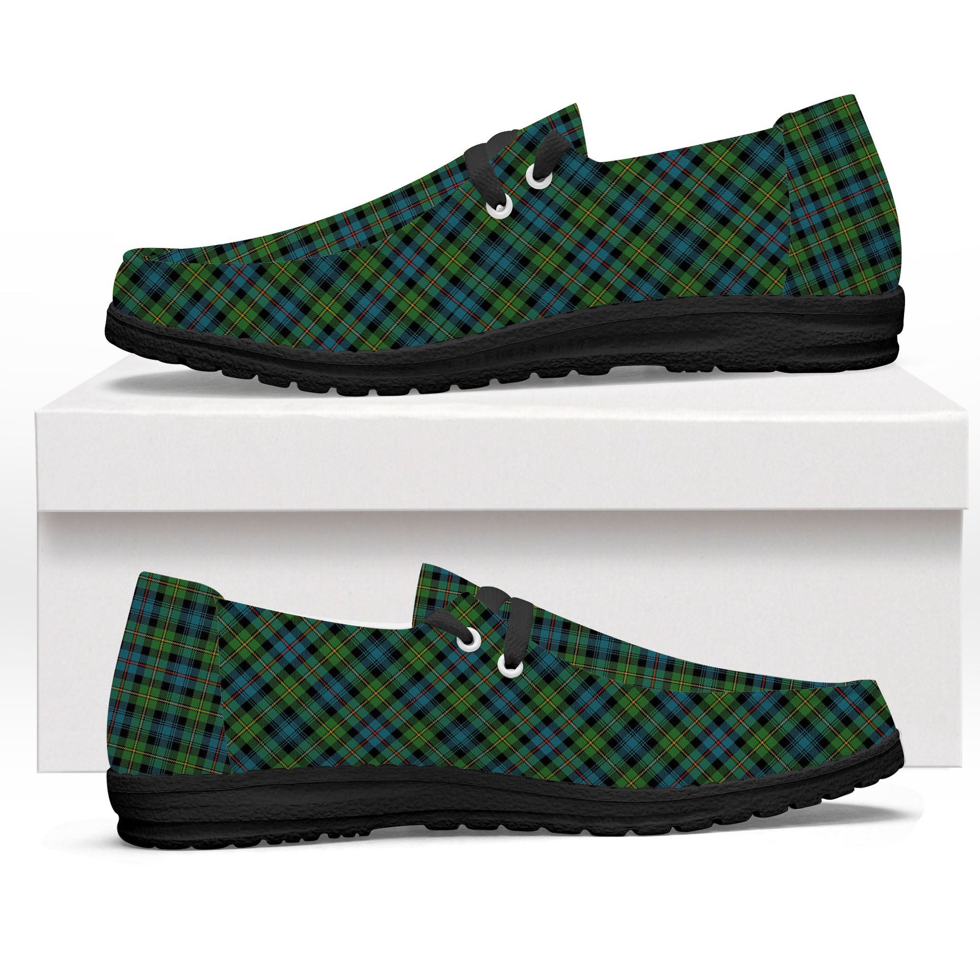 ScotsTee Shop Scottish Baillie Ancient Tartan Plaid Canvas Loafer Shoes