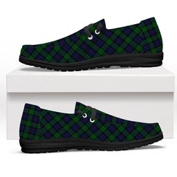 ScotsTee Shop Scottish Black Watch Tartan Plaid Canvas Loafer Shoes