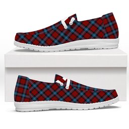 ScotsTee Shop Scottish Baillie of Polkemmet Red Tartan Plaid Canvas Loafer Shoes