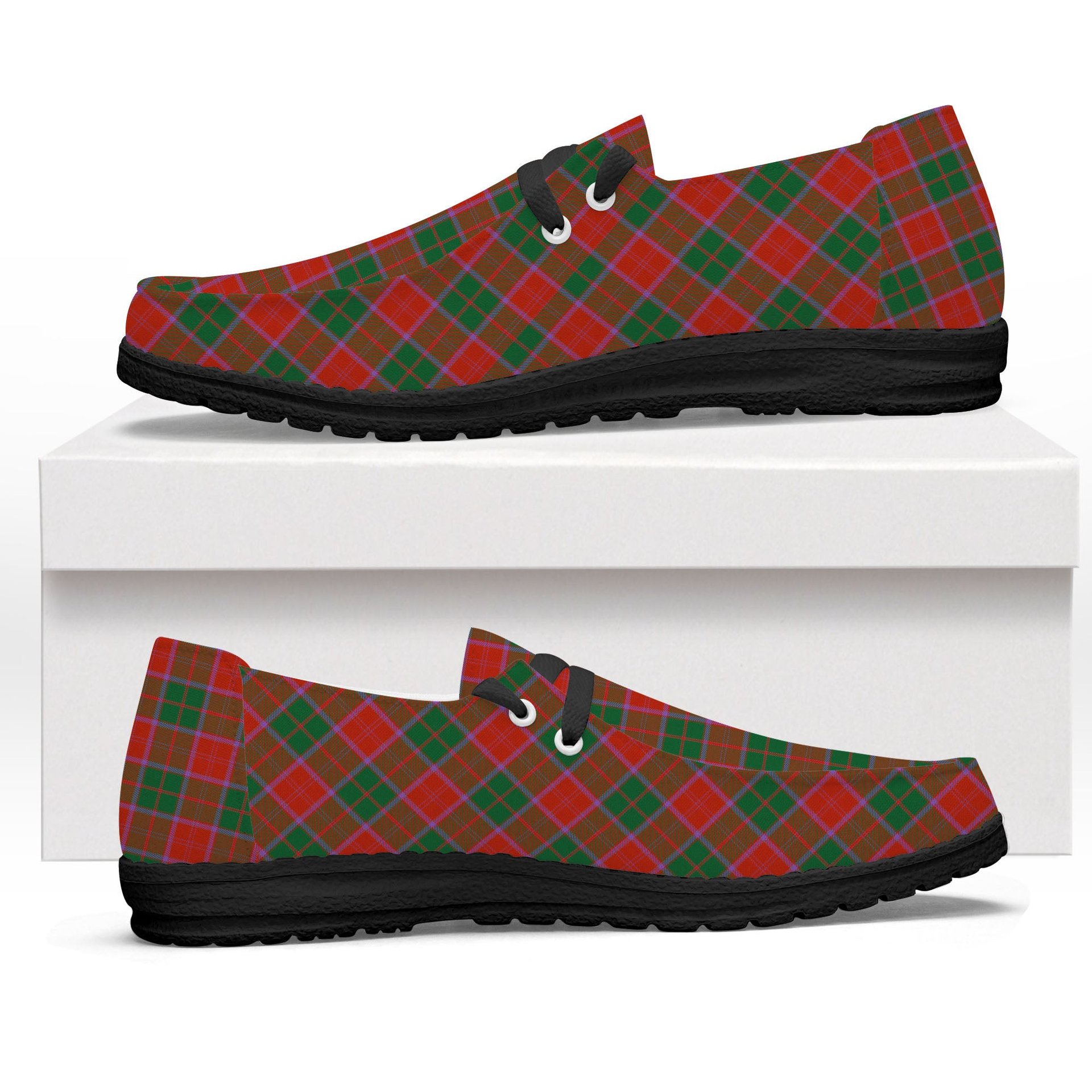 ScotsTee Shop Scottish Bruce New Ancient Tartan Plaid Canvas Loafer Shoes