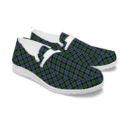 ScotsTee Shop Scottish Black Watch Coarse Kilt Ancient Tartan Plaid Canvas Loafer Shoes