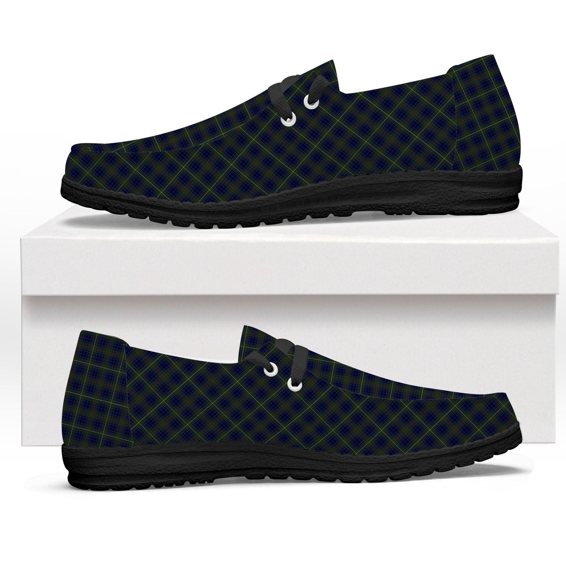 ScotsTee Shop Scottish Bruce of Crionaich Tartan Plaid Canvas Loafer Shoes