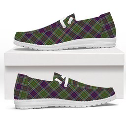 ScotsTee Shop Scottish Bowie Modern Tartan Plaid Canvas Loafer Shoes