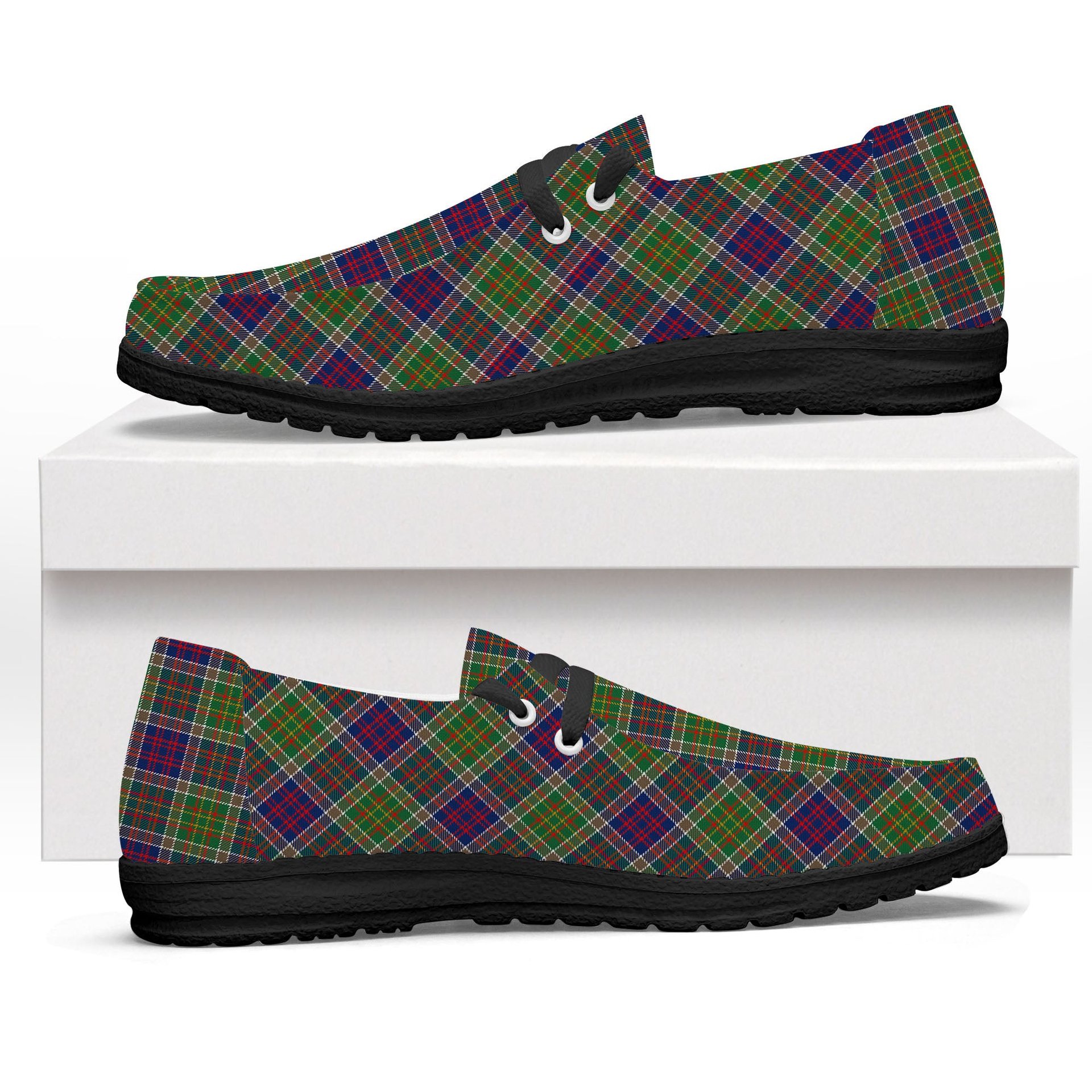 ScotsTee Shop Scottish Bowie Modern Tartan Plaid Canvas Loafer Shoes