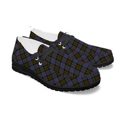 ScotsTee Shop Scottish Bowie Black Tartan Plaid Canvas Loafer Shoes