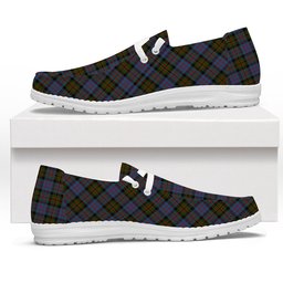 ScotsTee Shop Scottish Bowie Black Tartan Plaid Canvas Loafer Shoes