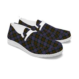 ScotsTee Shop Scottish Bowie Black Tartan Plaid Canvas Loafer Shoes