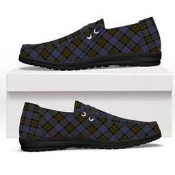 ScotsTee Shop Scottish Bowie Black Tartan Plaid Canvas Loafer Shoes