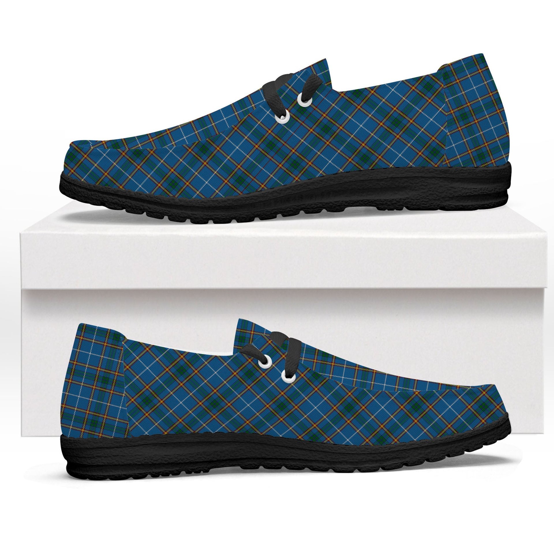 ScotsTee Shop Scottish Bains of Caithness Tartan Plaid Canvas Loafer Shoes