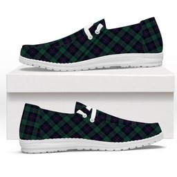 ScotsTee Shop Scottish Black Watch Coarse Kilt Modern Tartan Plaid Canvas Loafer Shoes