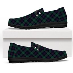 ScotsTee Shop Scottish Black Watch Coarse Kilt Modern Tartan Plaid Canvas Loafer Shoes