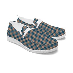 ScotsTee Shop Scottish Barclay Hunting #2 Modern Clan Tartan Plaid Canvas Loafer Shoes