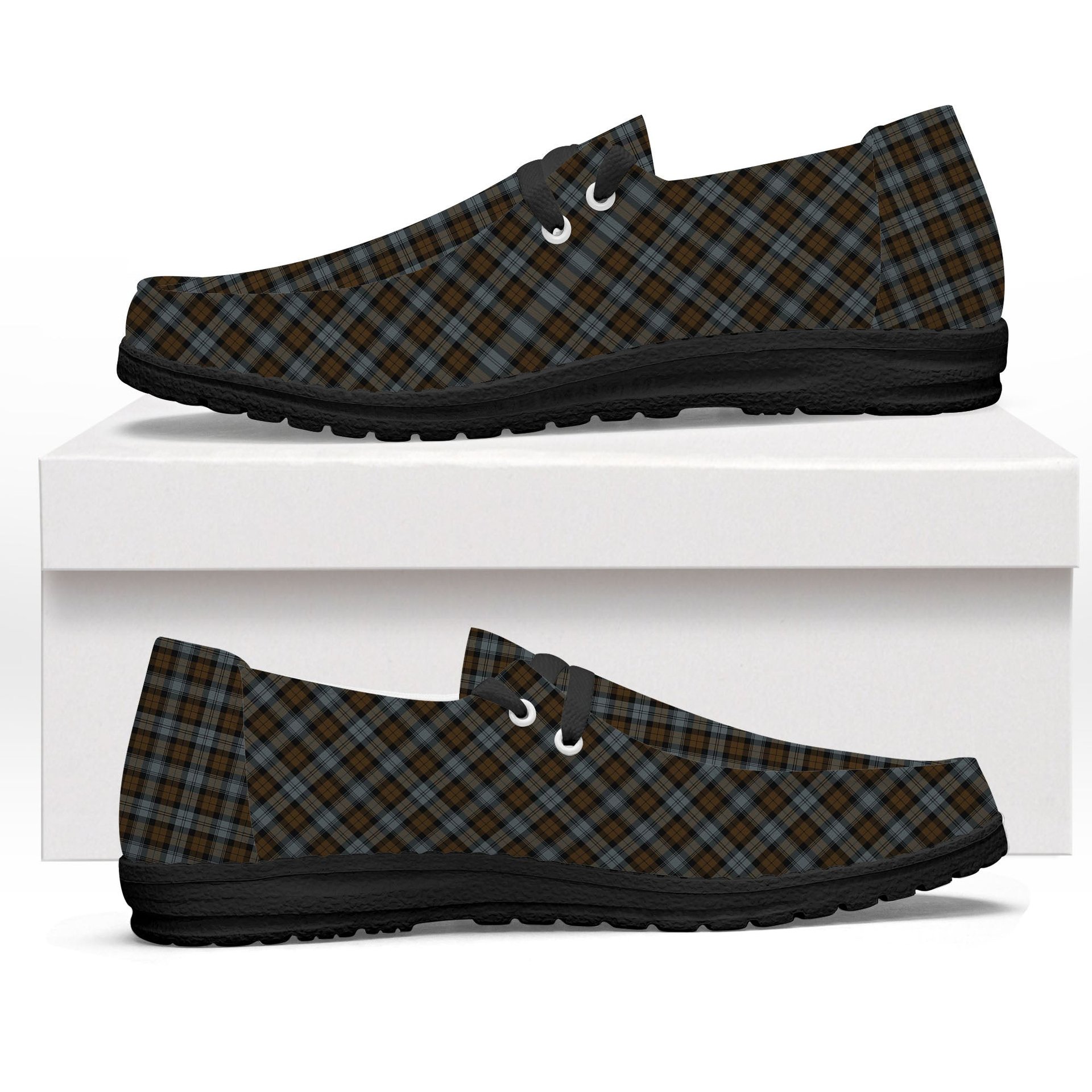 ScotsTee Shop Scottish BlackWatch Weathered Tartan Plaid Canvas Loafer Shoes