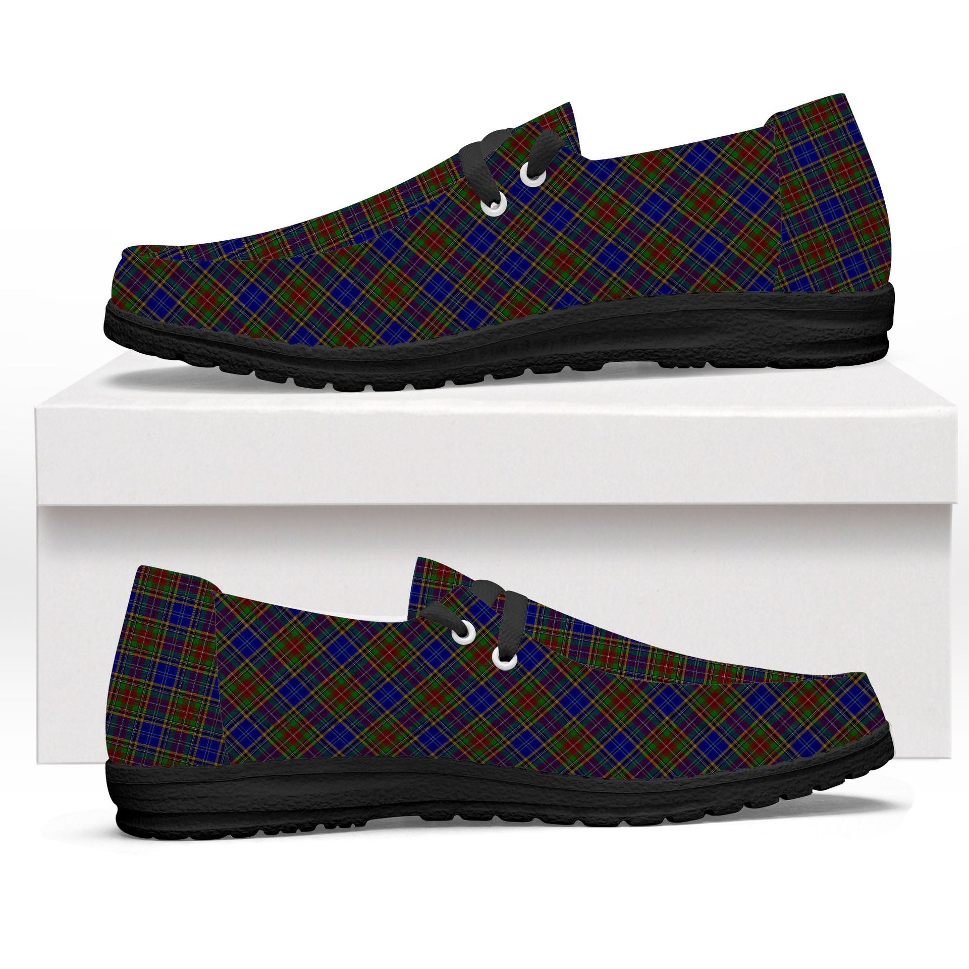ScotsTee Shop Scottish Beattie (Beatty) Tartan Plaid Canvas Loafer Shoes