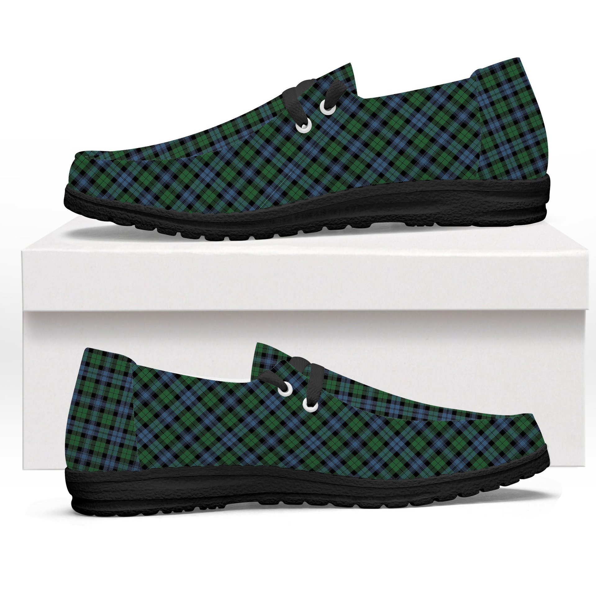 ScotsTee Shop Scottish Black Watch #3 Ancient Tartan Plaid Canvas Loafer Shoes