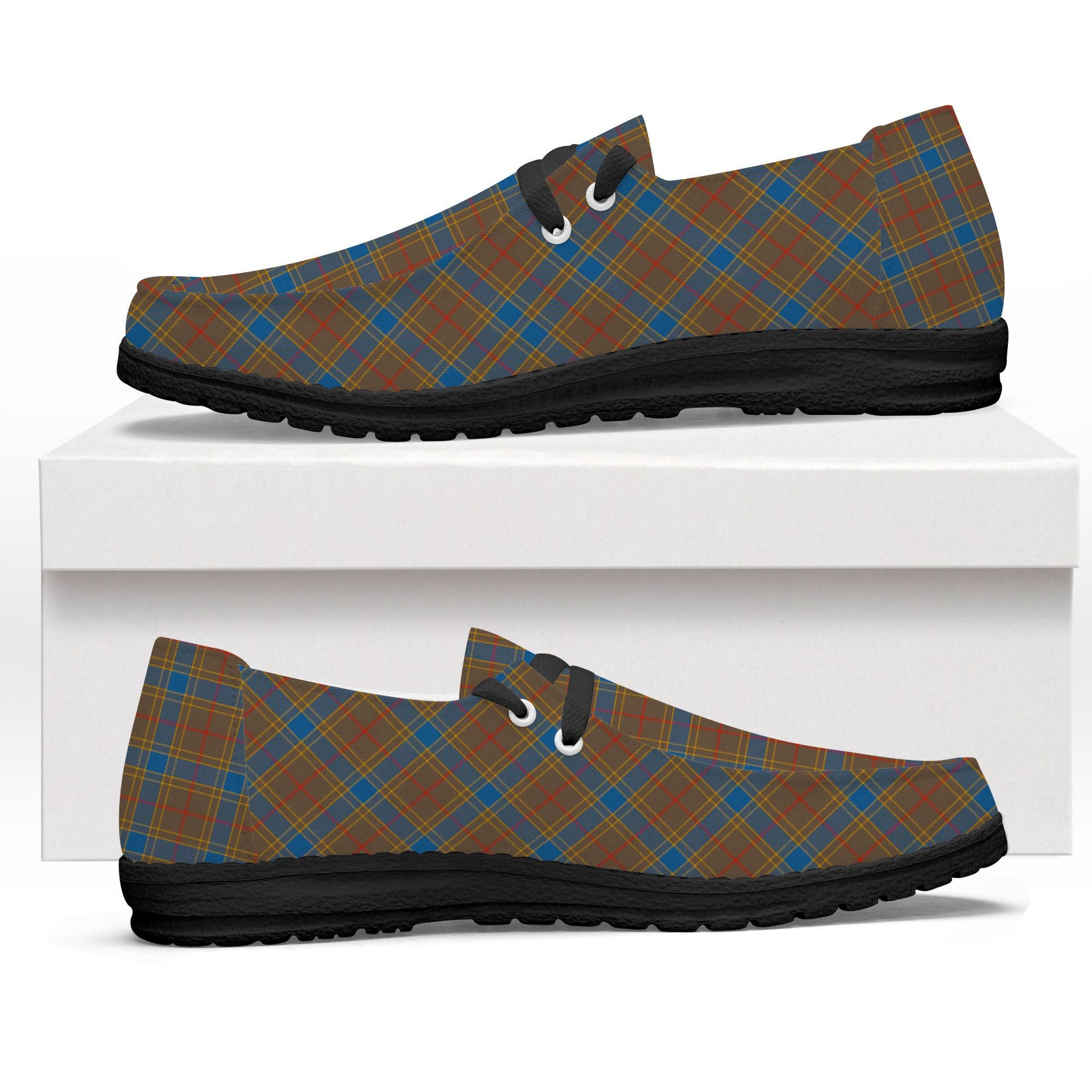 ScotsTee Shop Scottish Balfour Ancient Tartan Plaid Canvas Loafer Shoes