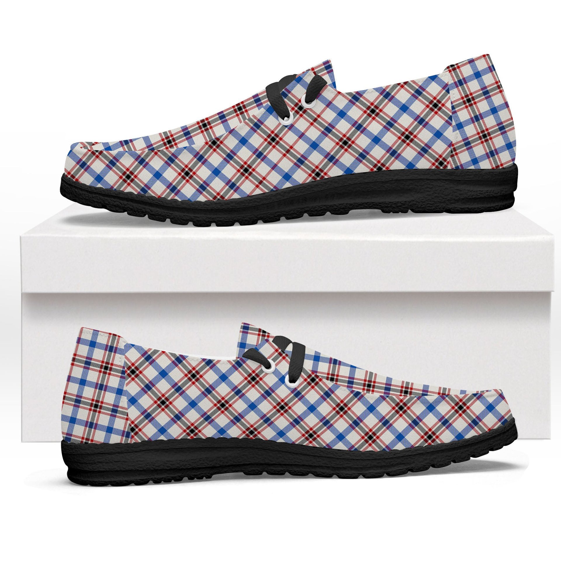 ScotsTee Shop Scottish Boswell Dress Modern Tartan Plaid Canvas Loafer Shoes