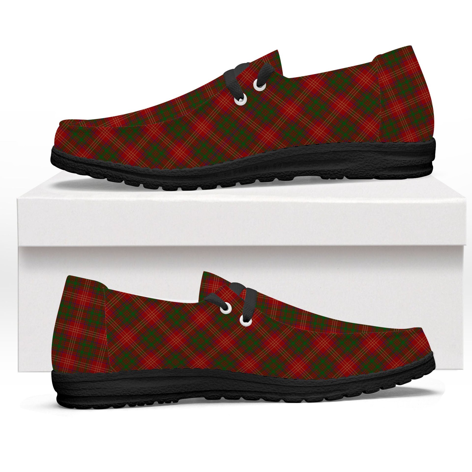 ScotsTee Shop Scottish Burns 1930 Tartan Plaid Canvas Loafer Shoes