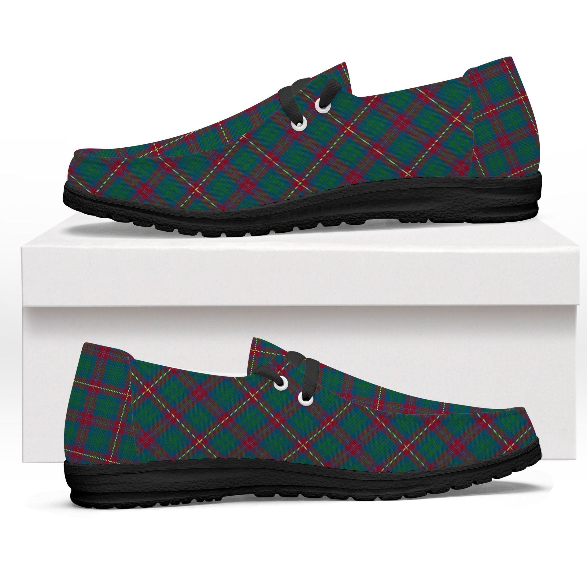 ScotsTee Shop Scottish Cairns of Finavon Ancient Tartan Plaid Canvas Loafer Shoes